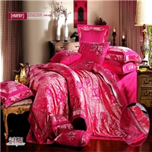 高档全棉婚庆多件套韩式纯棉四件套优卡丝绣花提花锻面四件套