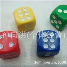 塑料骰子，塑料回料，麻将筛子，14MM圆角色子，5色现货供应