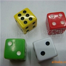 拍ABS材质，16毫米色子，彩色骰子，方角，出口欧美