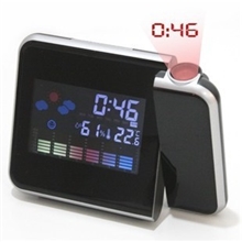 正版温湿度彩屏可旋转投影电子闹钟彩屏投影钟光棍节闹钟创意时尚