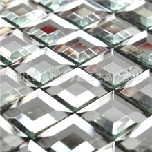 银色磨边镜面玻璃马赛克背景墙批发30*30/50*50