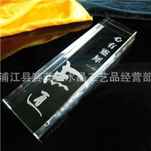 厂家供应水晶商务礼品镇纸水晶文台用品镇尺彩印镇纸