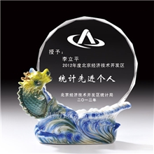 阿法瓷奖牌高档陶瓷水晶摆件、会议奖牌、水晶工艺