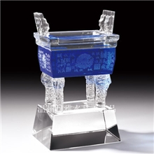（厂家直销）水晶工艺品水晶鼎水晶彩色鼎水晶礼品