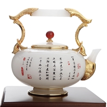 冰心玉壶白玉工艺礼品高档商务礼品饰品办公书房装饰品