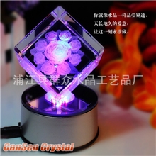 批发小工艺品水晶玫瑰花八音盒摆件定制结婚新房摆件高档礼品