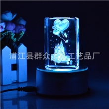 人造水晶内雕生日蛋糕朋友同学生日礼物生日礼物摆件