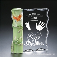 厂家直销陶瓷水晶奖牌纪念品水晶工艺礼品陶瓷摆件