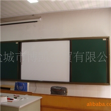 高品质最流行带左右推拉的多媒体教学电子组合白板绿板