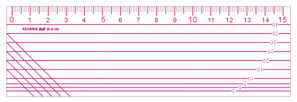 批发拼布尺缝份尺手工编织用尺W5150大量供应15CM长拼布尺