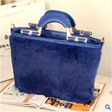 2013秋冬新款女包欧美真兔毛皮草手提包单肩斜跨包简约复古潮包