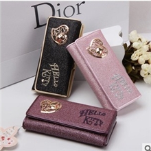 2013新款钱包hellokitty纯手工金属烫钻刺绣多卡位长款钱包