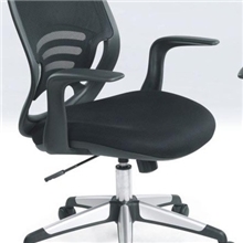 【新款热销】烤漆尼龙脚办网布职员椅|时尚带升降扶手网布电脑椅