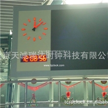 体育场馆子母钟，LED大屏模拟指针时钟，数字时钟