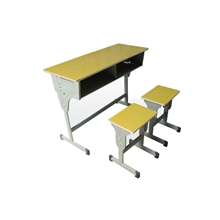 优质升降双人课桌椅单柱单层双人桌