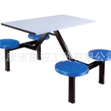 四位玻璃钢圆盘餐桌学生餐桌食堂餐桌
