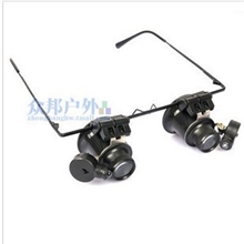 双头灯led放大镜20倍放大镜眼罩放大镜夹式放大镜灯