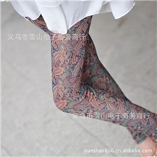 欧美外贸原单女装超薄打底裤印花大牌九分裤网纱打底裤清仓批发