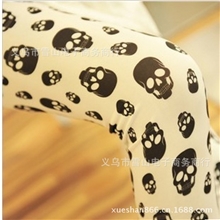 秋季打底裤欧美风时尚个性鬼头骷髅头打底裤九分裤义乌打底裤批发