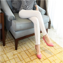 韩版秋季新款女装休闲裤时尚超显瘦脚口拉链小脚九分打底裤铅笔裤