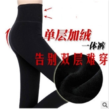 秋冬加绒无缝打底裤不起球不倒绒高腰一体裤踩脚裤打底裤批发