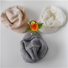 冬季潮帽兔毛带盖女士帽冬天女士新款针织毛线帽流行帽子批发