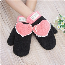 糖果色全指手套卡通爱心包套手套时尚保暖冬季手套手套批发