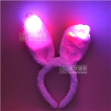 发光兔耳朵头箍批发韩版米奇蝴蝶结发光牛角荧光棒cos圣诞节热销