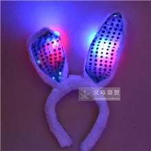 发光兔耳朵头箍批发蝴蝶结饰品发箍cos兔女郎韩版发饰圣诞节发卡