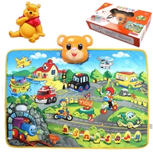 2937QQ熊音乐地毯城市交通新生儿锻炼早教玩具音乐毯多功能布垫