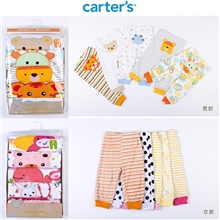 2013最新款carter's卡特可爱动物PP裤5件装宝宝长裤秋天裤子