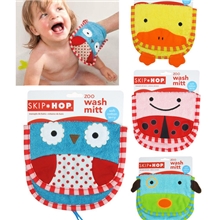 SkipHop儿童纯棉沐浴手套浴刷浴擦手套搓澡巾手套批发彩卡装