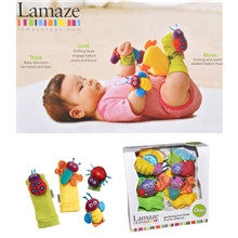 lamaze拉玛泽摇铃手表带手腕带袜子袜套婴儿手带摇铃盒装