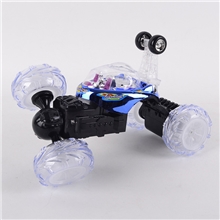 仁达五通带灯光5首音乐遥控特技翻斗车遥控翻转车儿童玩具