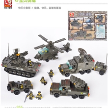 小鲁班B7000陆军部队儿童拼装军事积木防空炮团益智热销玩具批发