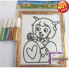 DIY玩具儿童金粉画批发小号金粉画智利玩具