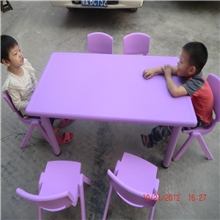 幼儿园家具100%新塑料桌面幼儿园桌椅托管班桌子长方型六人桌