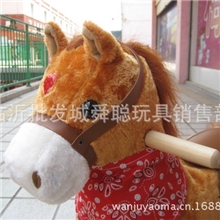 毛绒玩具《马蹄马叫声+牛仔哥+闪烁红灯》摇摇马儿童木马