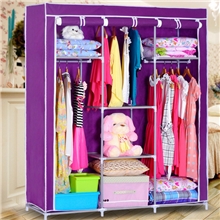 索尔诺超大容量双人简易布衣柜防锈加固防潮布衣橱特价包邮1613