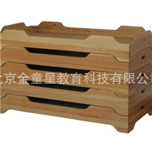 厂家批发幼儿园实木带护栏叠摞床儿童床塑料床上下铺床