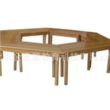 实木六边形桌幼儿园课桌多边形桌