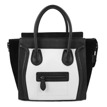 欧美冬季款磨砂牛皮笑脸包囧包撞色包包真皮女包批发现货正品6908