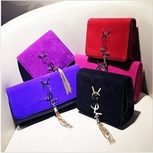 LULUHOUSE2013爆款热卖时尚女包磨砂真皮金属流苏logo链条包