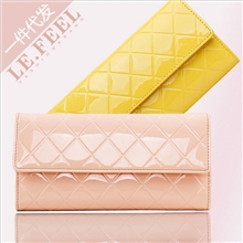 天天限量购供应商韩版女菱格女士真皮钱包长款钱包批发现货