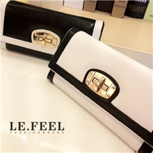 现货韩版女士真皮钱包新款撞色皮包女士钱包长款钱包女批