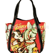 2013港台市场热销乐天帆布包单肩包休闲帆布包批发品牌包漫画包包