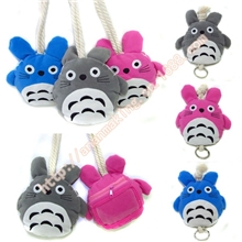 创意新奇特三合一功能抽拉式卡通平绒钥匙包零钱包卡包