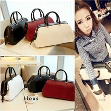 901#韩版新款女包欧美撞色复古邮差包医生潮包白色大包包机车包包