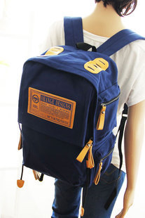 学院风帆布双肩包韩版大学生书包旅游女士潮流背包时尚包潮包