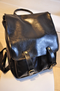 2013新款韩版学院风潮包复古情侣双皮扣亮皮pu书包双肩包女包大包